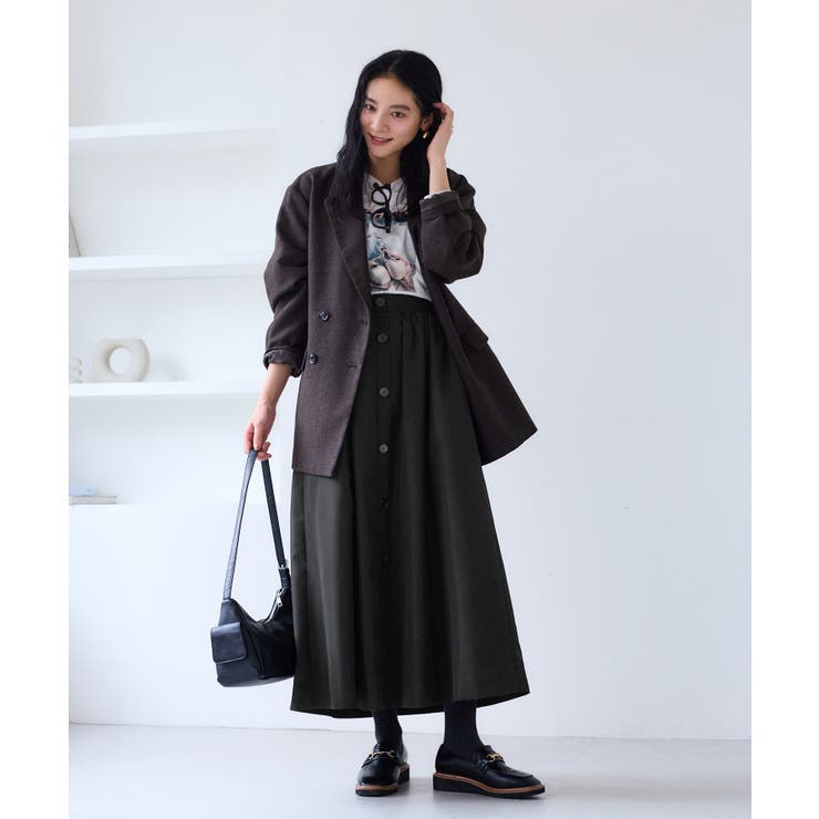 【WEB限定】フロントボタンフレアスカート | VIS  | 詳細画像15 