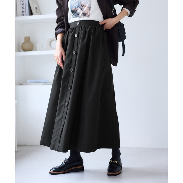 【WEB限定】フロントボタンフレアスカート | VIS  | 詳細画像16 