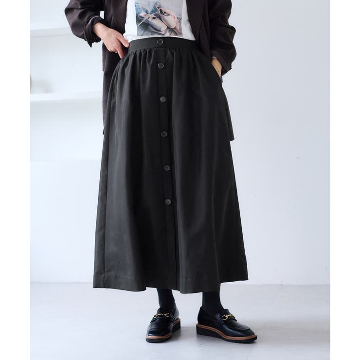 【WEB限定】フロントボタンフレアスカート | VIS  | 詳細画像18 