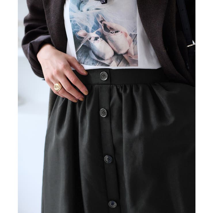 【WEB限定】フロントボタンフレアスカート | VIS  | 詳細画像19 