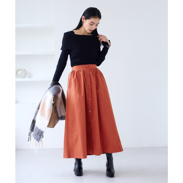 【WEB限定】フロントボタンフレアスカート | VIS  | 詳細画像3 