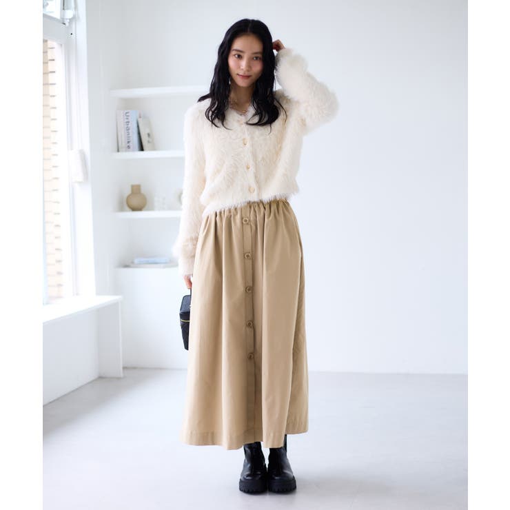 【WEB限定】フロントボタンフレアスカート | VIS  | 詳細画像9 