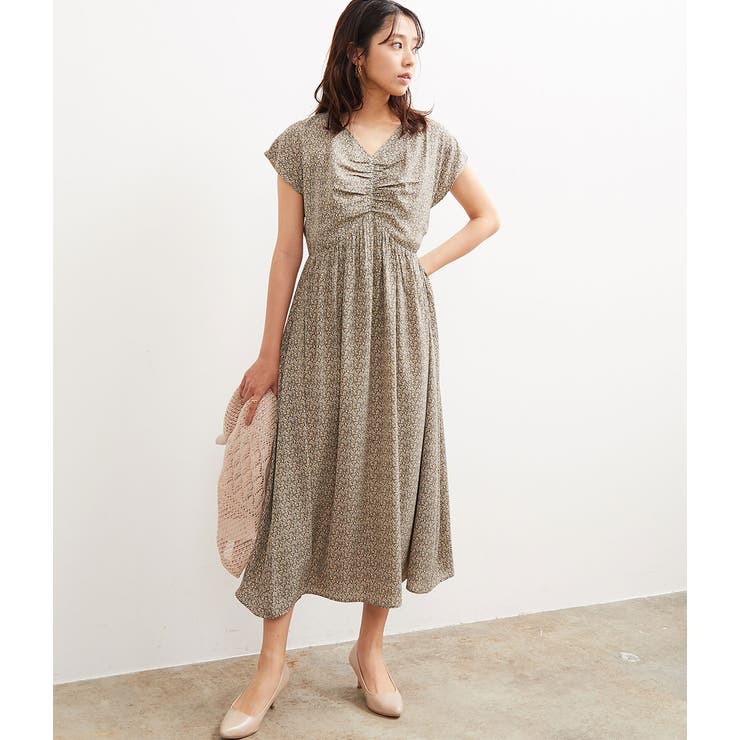 フロントギャザーフレンチスリーブ花柄ワンピース 品番 Visw Vis ビス のレディースファッション通販 Shoplist ショップリスト