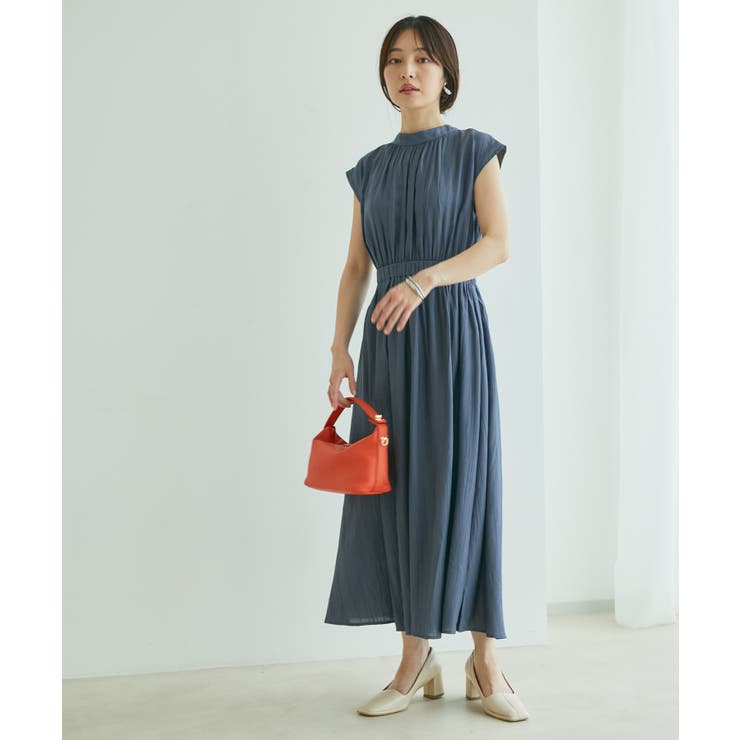 ランダムプリーツフレンチスリーブワンピース[品番：VISW0031115]｜VIS 