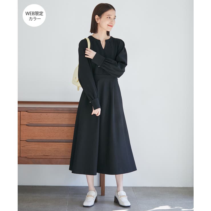 270days美ストレッチシリーズ】【洗える】スキッパーワンピース[品番  