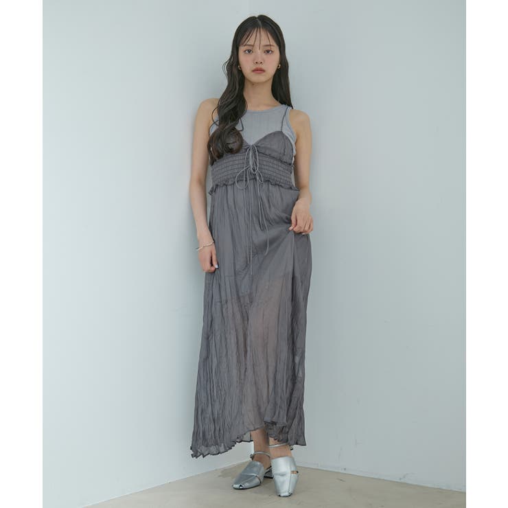 【SET】タンク付きシアーラメキャミワンピース【洗える】 | VIS  | 詳細画像10 