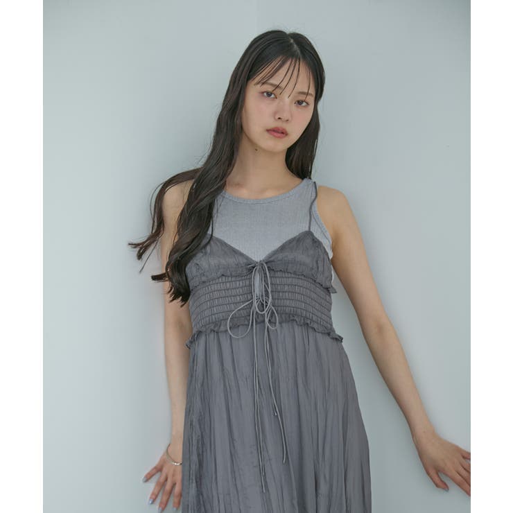 【SET】タンク付きシアーラメキャミワンピース【洗える】 | VIS  | 詳細画像12 