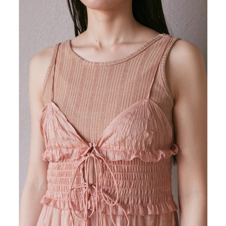 【SET】タンク付きシアーラメキャミワンピース【洗える】 | VIS  | 詳細画像16 