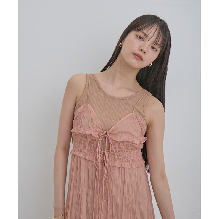 【SET】タンク付きシアーラメキャミワンピース【洗える】 | VIS  | 詳細画像5 