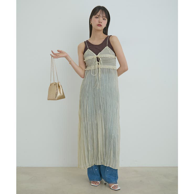 【SET】タンク付きシアーラメキャミワンピース【洗える】 | VIS  | 詳細画像6 