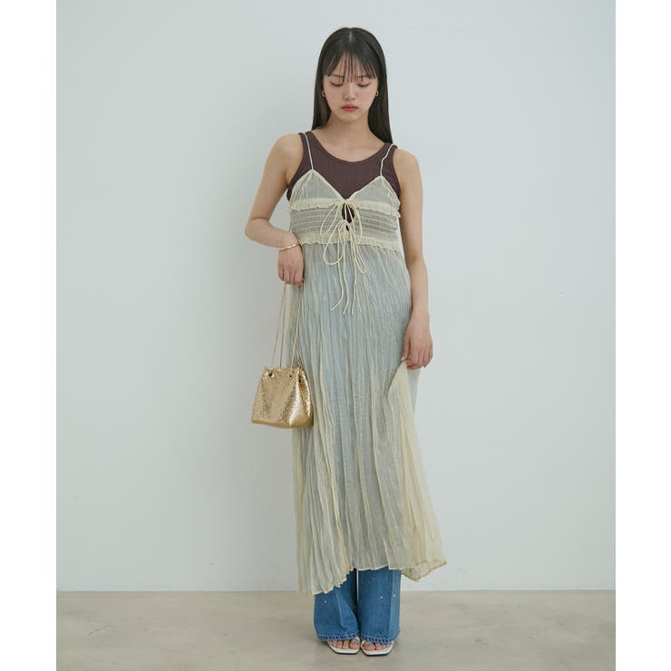 【SET】タンク付きシアーラメキャミワンピース【洗える】 | VIS  | 詳細画像7 