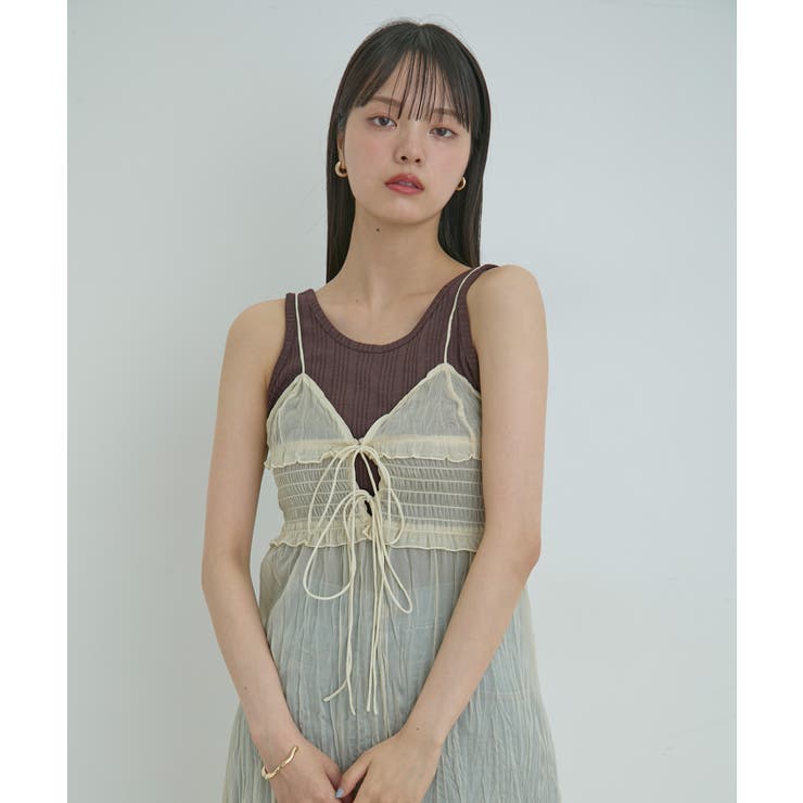 【SET】タンク付きシアーラメキャミワンピース【洗える】 | VIS  | 詳細画像8 