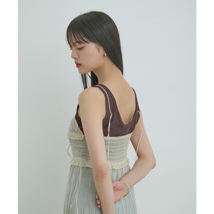 【SET】タンク付きシアーラメキャミワンピース【洗える】 | VIS  | 詳細画像9 