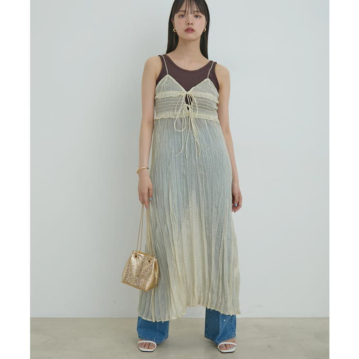 キナリ系(17) | 【SET】タンク付きシアーラメキャミワンピース【洗える】 | VIS 