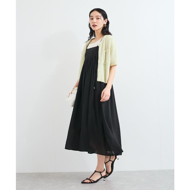 ブラック(01) | Aラインキャミワンピース | VIS 