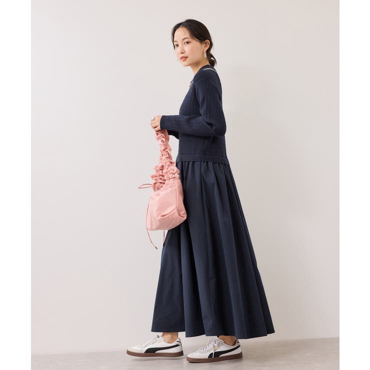 ダブルカラーポロニットドッキングワンピース | VIS  | 詳細画像12 