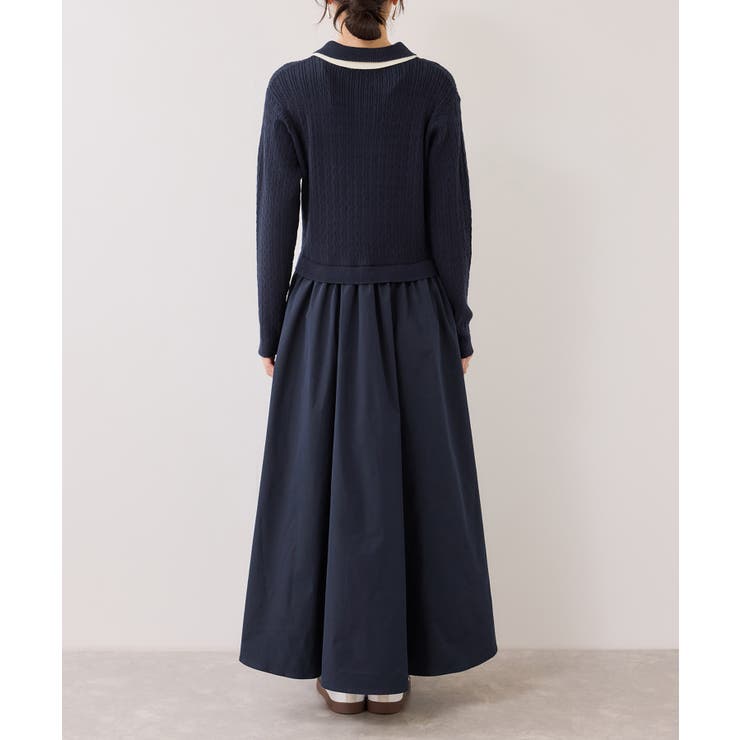 ダブルカラーポロニットドッキングワンピース | VIS  | 詳細画像19 