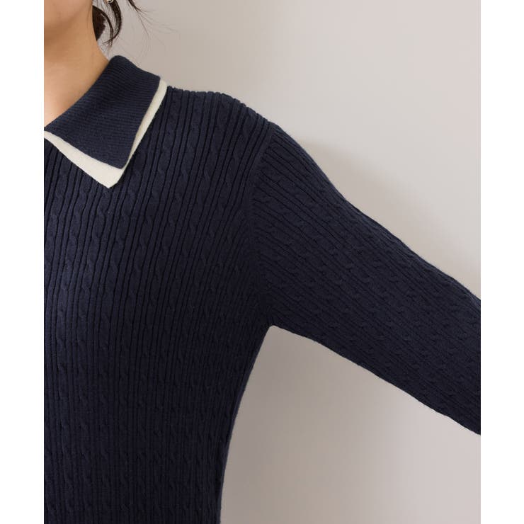 ダブルカラーポロニットドッキングワンピース | VIS  | 詳細画像21 