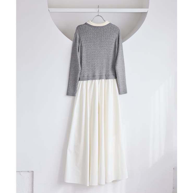 ダブルカラーポロニットドッキングワンピース | VIS  | 詳細画像27 