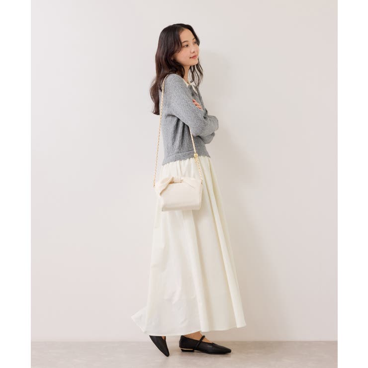 ダブルカラーポロニットドッキングワンピース | VIS  | 詳細画像3 