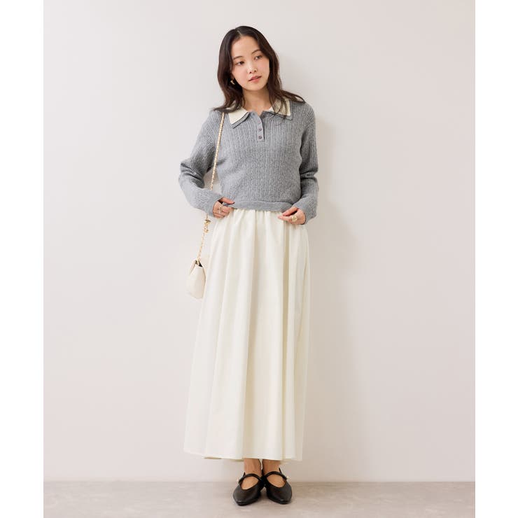 ダブルカラーポロニットドッキングワンピース | VIS  | 詳細画像4 