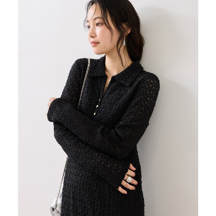 膨れジャガードカットソーワンピース | VIS  | 詳細画像1 