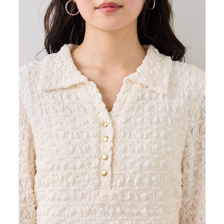 膨れジャガードカットソーワンピース | VIS  | 詳細画像17 