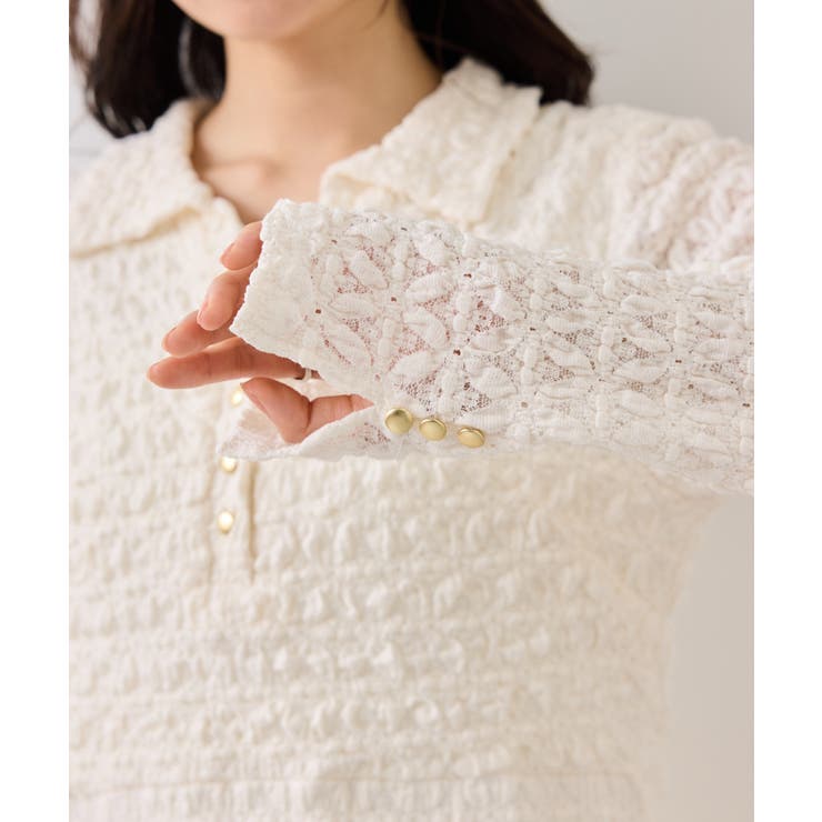 膨れジャガードカットソーワンピース | VIS  | 詳細画像19 