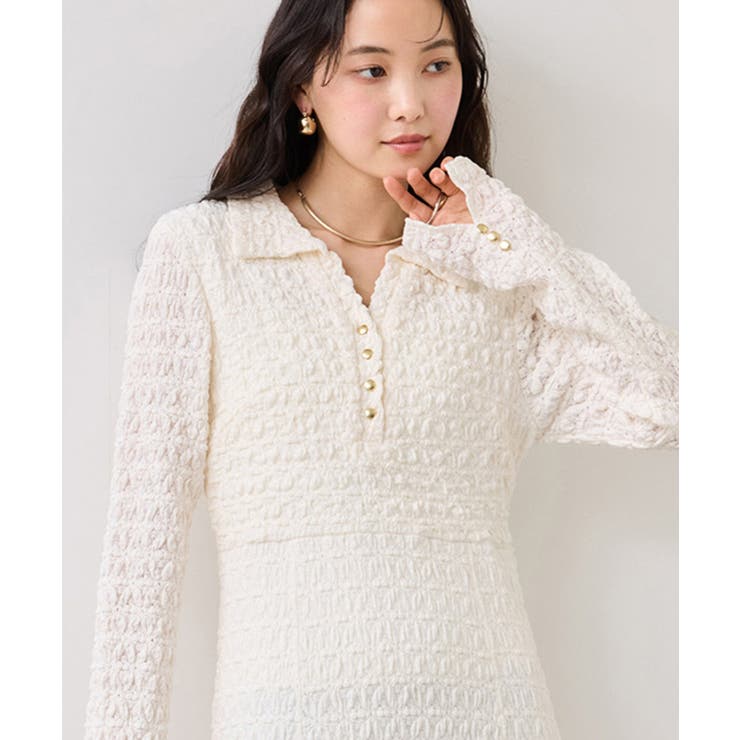 膨れジャガードカットソーワンピース | VIS  | 詳細画像4 