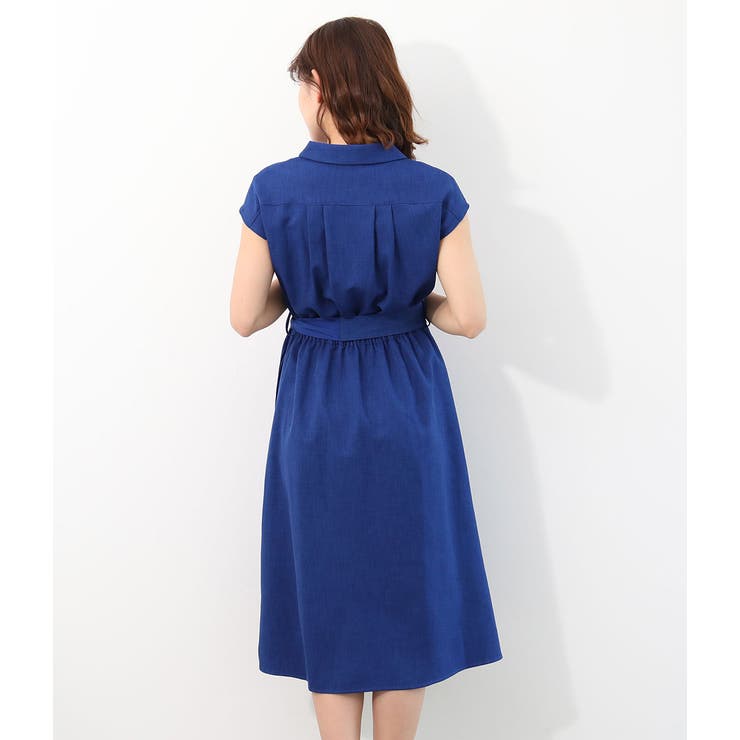 異素材ベルト付きパッチポケットワンピース | VIS  | 詳細画像3 