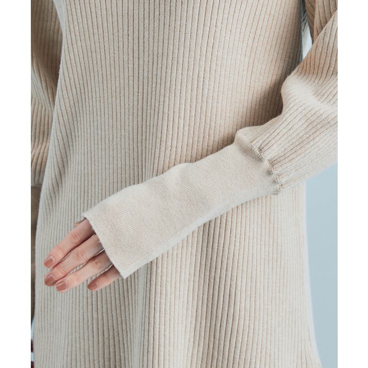 【星玲奈さんコラボ】スリーブコンシャスアシンメトリー切り替えニットワンピース | VIS  | 詳細画像20 