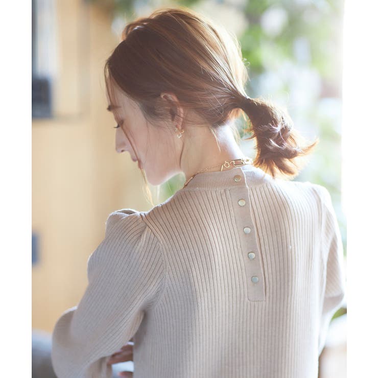 【星玲奈さんコラボ】スリーブコンシャスアシンメトリー切り替えニットワンピース | VIS  | 詳細画像5 