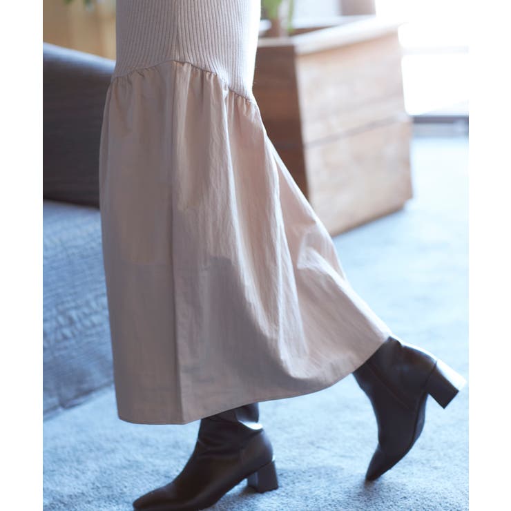 【星玲奈さんコラボ】スリーブコンシャスアシンメトリー切り替えニットワンピース | VIS  | 詳細画像6 