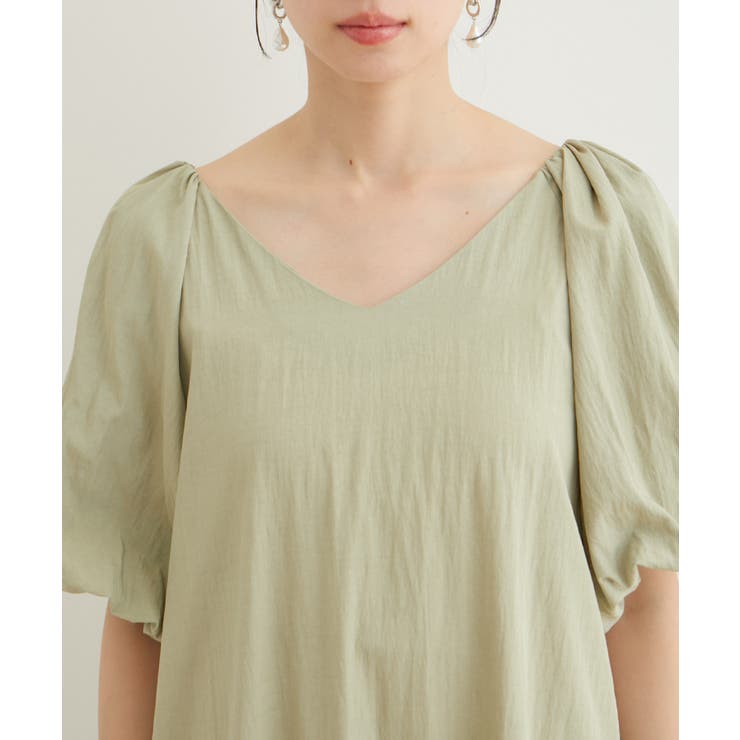 袖ボリューム裾ギャザーワンピース | VIS  | 詳細画像15 