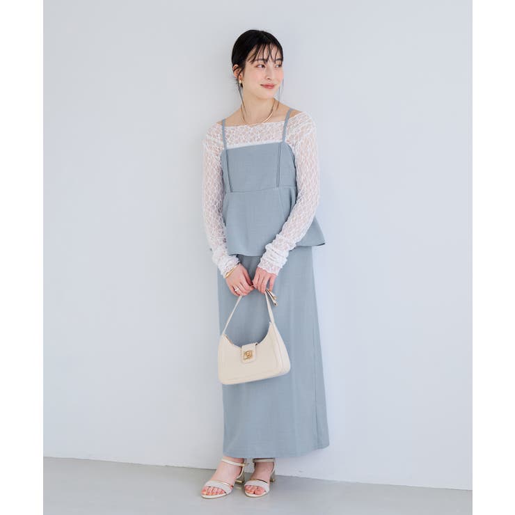 美easyリネンライクペプラム切替キャミワンピ イージーケア 接触冷感 | VIS  | 詳細画像11 