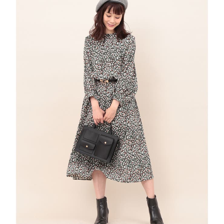 花柄ハイネックボリューム袖ワンピース 品番 Visw Vis ビス のレディースファッション通販 Shoplist ショップリスト