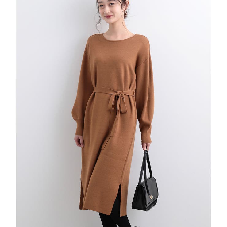 ベルト付きvネックミラノリブワンピース 品番 Visw Vis ビス のレディースファッション通販 Shoplist ショップリスト