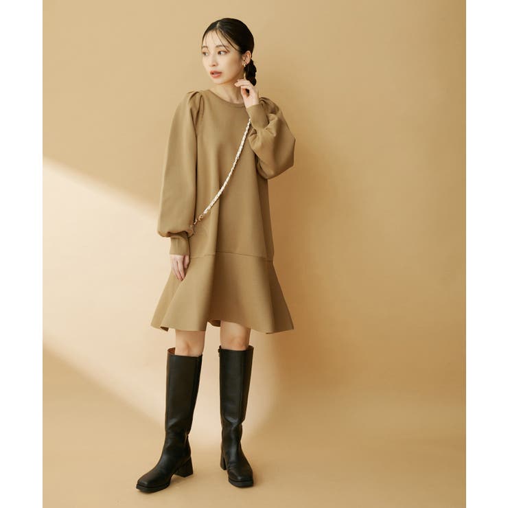 パフスリーブ切り替えミニフレアワンピース | VIS  | 詳細画像21 