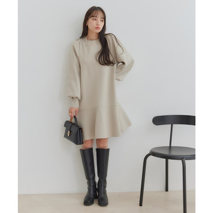 パフスリーブ切り替えミニフレアワンピース | VIS  | 詳細画像3 