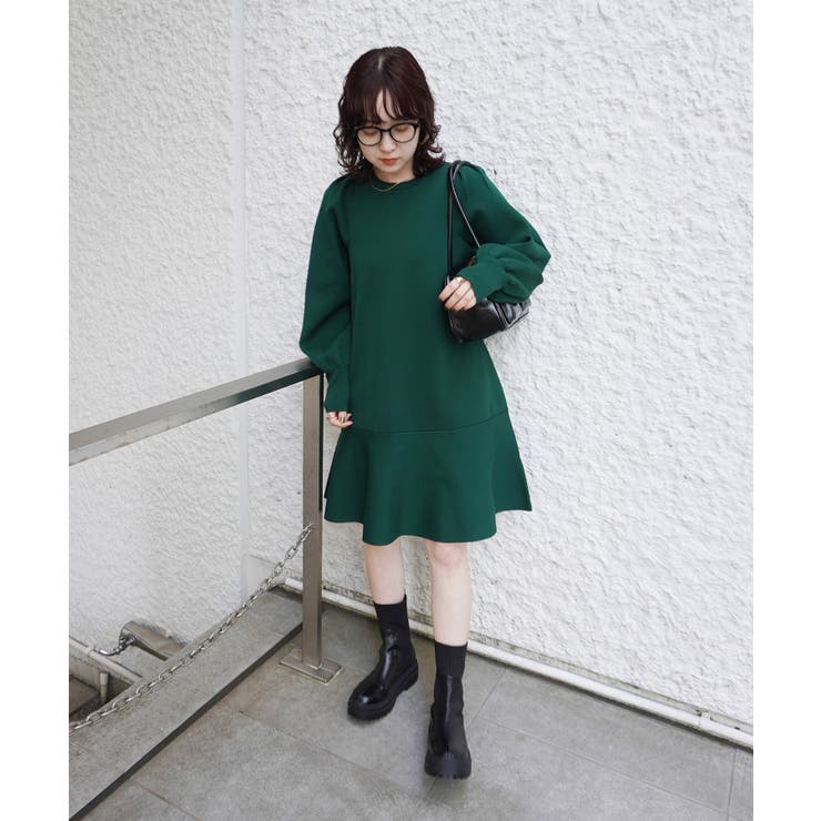 パフスリーブ切り替えミニフレアワンピース | VIS  | 詳細画像32 