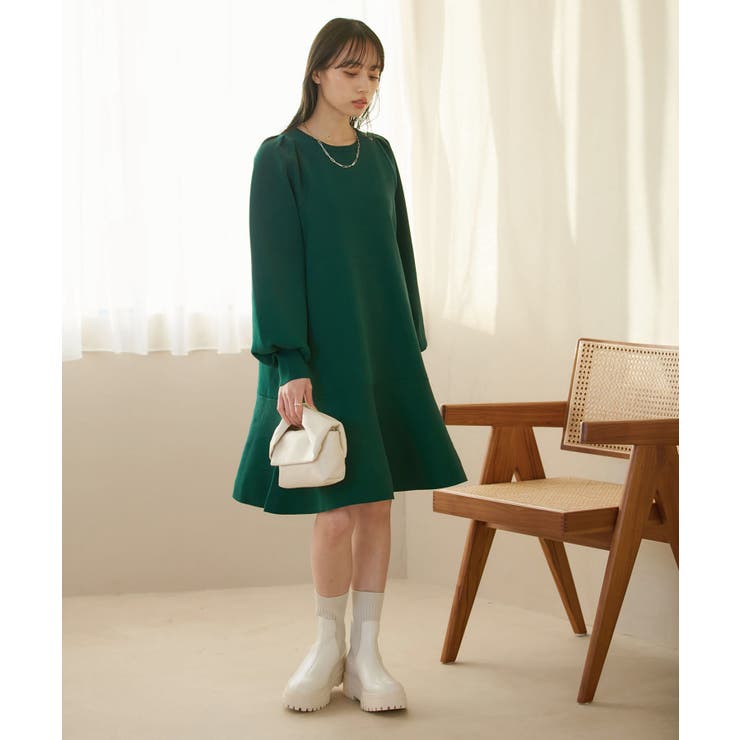 パフスリーブ切り替えミニフレアワンピース | VIS  | 詳細画像5 