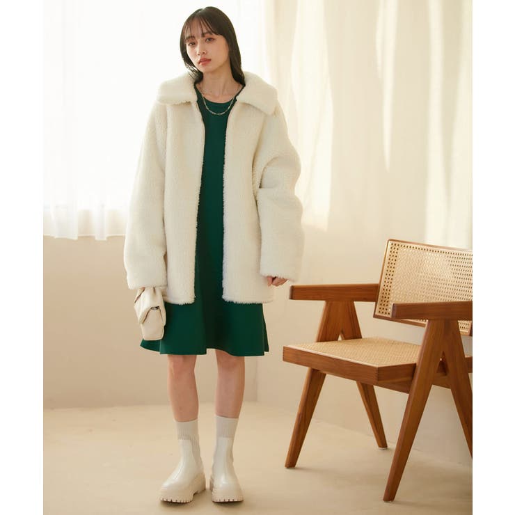 パフスリーブ切り替えミニフレアワンピース | VIS  | 詳細画像6 