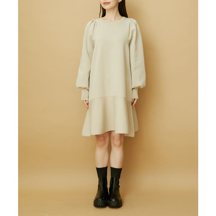 パフスリーブ切り替えミニフレアワンピース | VIS  | 詳細画像9 