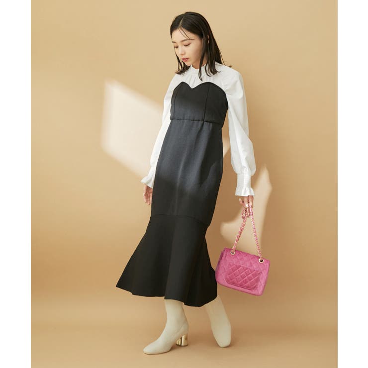 【VIS DRESS】バックリボンドッキングマーメイドワンピース | VIS  | 詳細画像21 