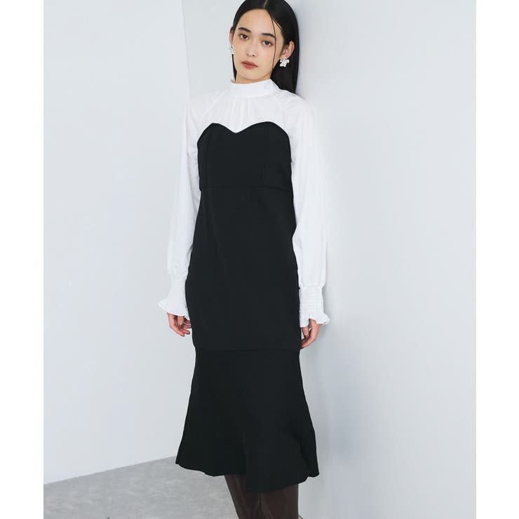 ブラック(01) | 【VIS DRESS】バックリボンドッキングマーメイドワンピース | VIS 