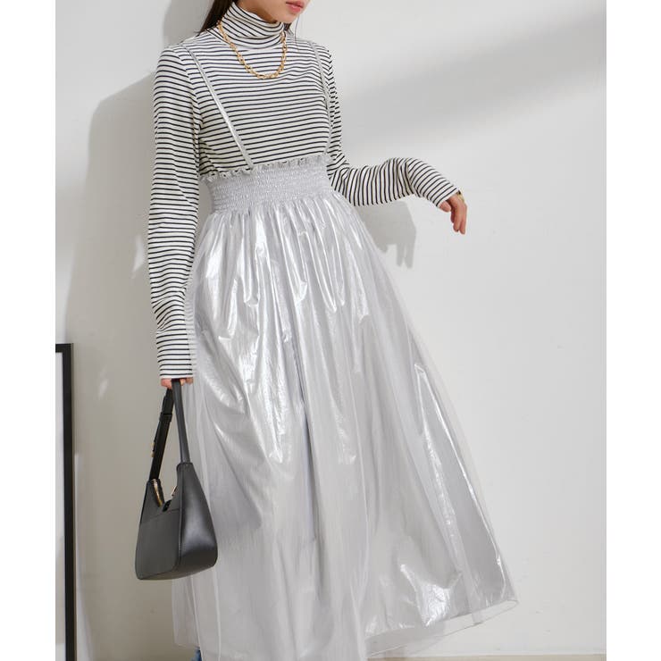 【2WAY】メタリック重ねチュールワンピース【洗える】 | VIS  | 詳細画像11 