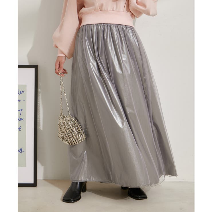 【2WAY】メタリック重ねチュールワンピース【洗える】 | VIS  | 詳細画像7 