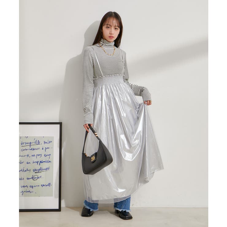 【2WAY】メタリック重ねチュールワンピース【洗える】 | VIS  | 詳細画像8 