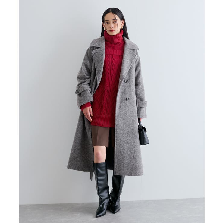 【洗える】オフショルケーブル編みミニワンピース | VIS  | 詳細画像14 