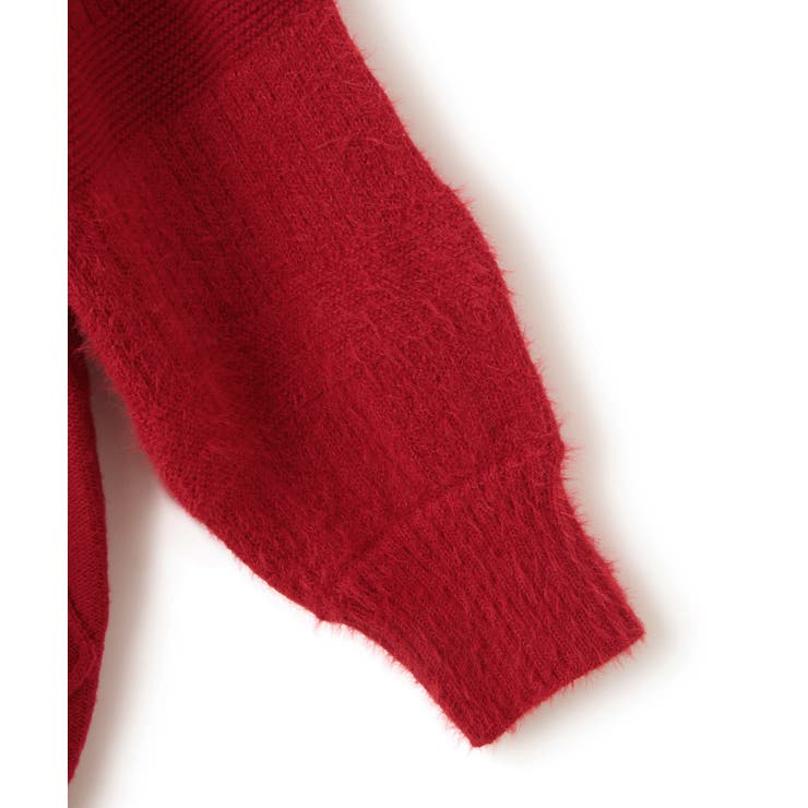 【洗える】オフショルケーブル編みミニワンピース | VIS  | 詳細画像33 